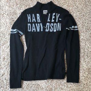 NWOT Harley Davidson 3/4 zip Knit Sweater